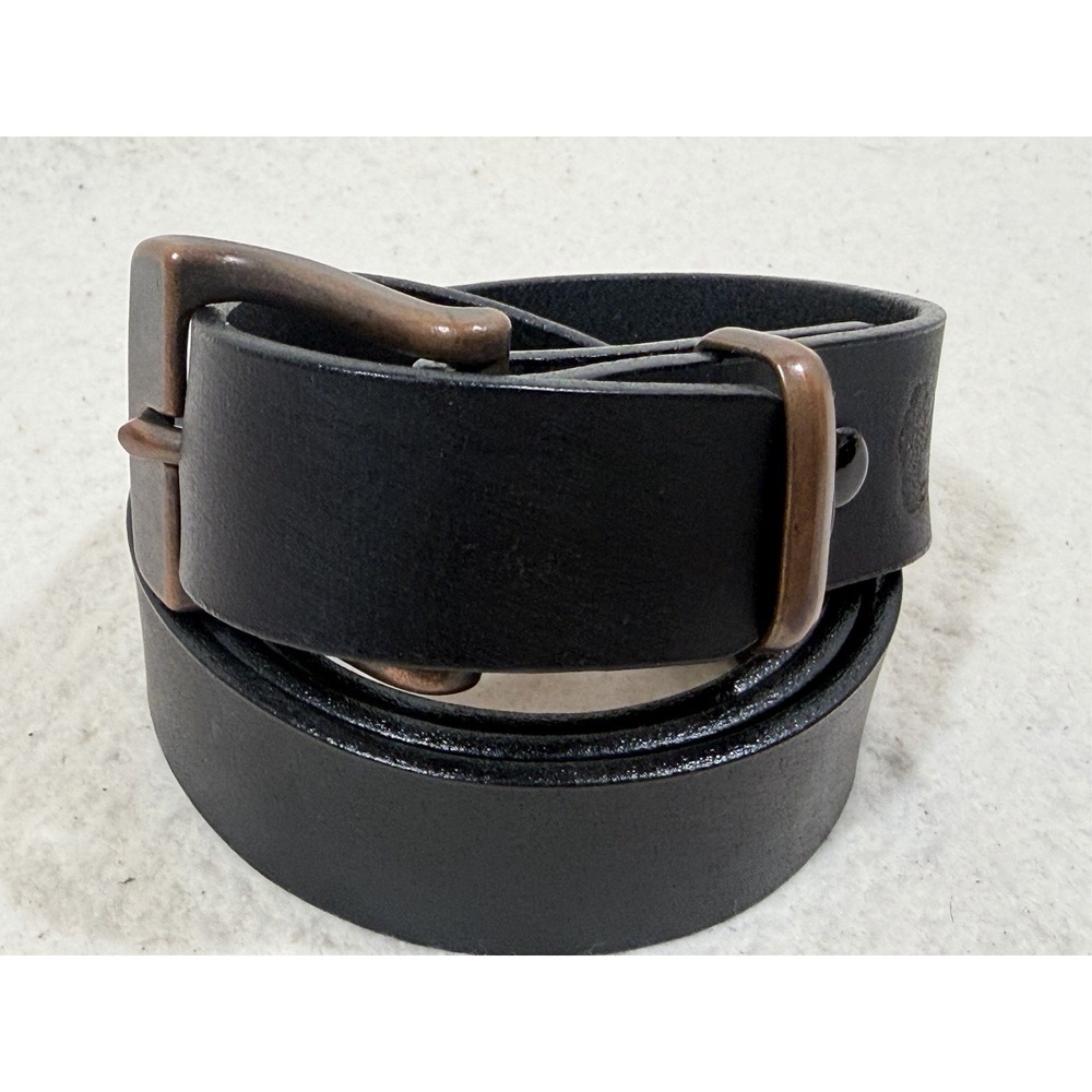 BHL Leather Belt Mens 42 Black Full Grain Copper Buckle Workwear Heritage